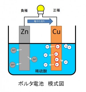 ボルタ電池模式図